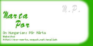 marta por business card